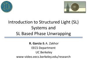 Introduction to Structured Light (SL) and SL Based Phase Unwrapping