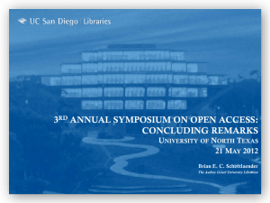 3rd Annual Symposium on Open Access: Concluding Remarks