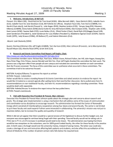 University of Nevada, Reno 2009-10 Faculty Senate