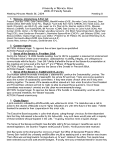 University of Nevada, Reno 2008-09 Faculty Senate