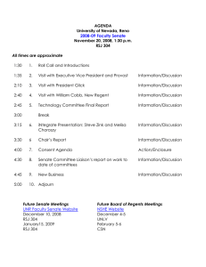 AGENDA All times are approximate University of Nevada, Reno