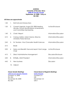 AGENDA All times are approximate University of Nevada, Reno