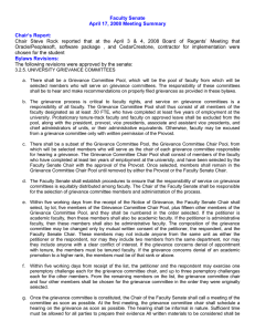 Faculty Senate April 17, 2008 Meeting Summary Chair’s Report: