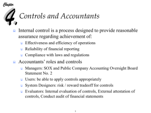 Controls and Accountants assurance regarding achievement of:
