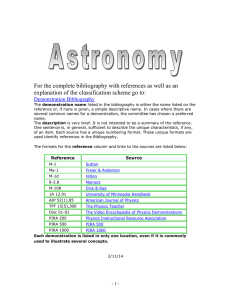 Astronomy Lecture Demonstration Document