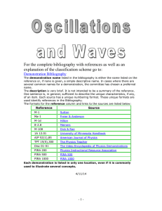 Oscillations & Waves Lecture Demonstration Document