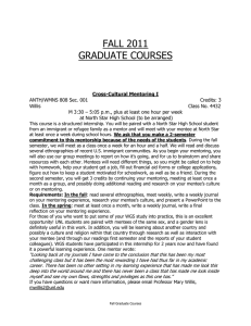 Fall 2011 WGS Graduate Course Description Booklet