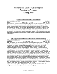 Spring 2009 WGS Graduate Course Booklet
