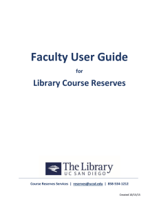 Faculty User Guide for Course Reserves