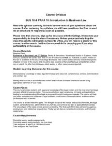 BUS 18 PARA 18 Introduction to Business Law