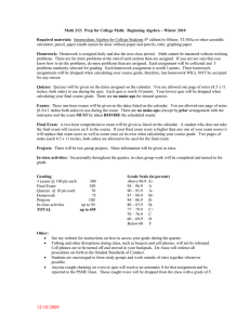 Downloadable CREM GREENSHEET and MATH 212 Calendar