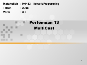 Pertemuan 13 MultiCast – Network Programming Matakuliah : H0483