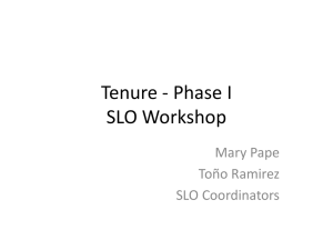 Tenure - Phase I SLO Workshop