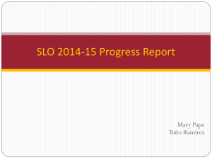 SLO 2014-15 Progress Report