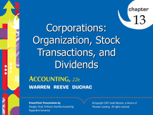 13 Corporations: Organization, Stock Transactions, and