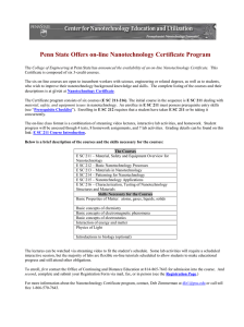 Penn State Offers on-line Nanotechnology Certificate Program
