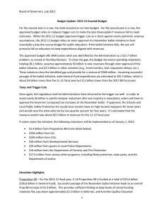 Board of Governors, July 2012  Budget Update: 2012-13 Enacted Budget