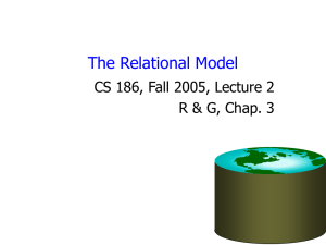 The Relational Model CS 186, Fall 2005, Lecture 2