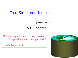 Tree-Structured Indexes Lecture 5 R &amp; G Chapter 10