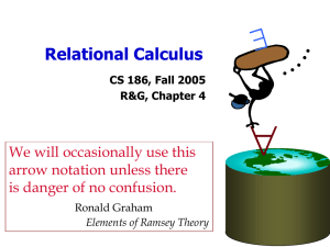  Relational Calculus We will occasionally use this arrow notation unless there