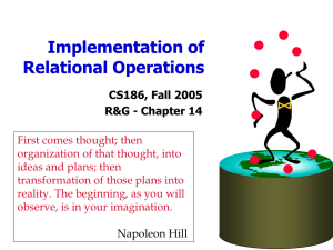 Implementation of Relational Operations