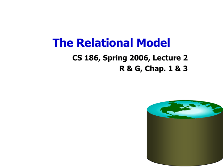 The Relational Model CS 186, Spring 2006, Lecture 2