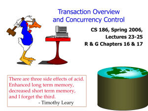 Transaction Overview and Concurrency Control