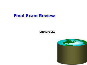 Final Exam Review Lecture 31