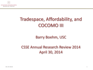 Tradespace, Affordability and COCOMO iii