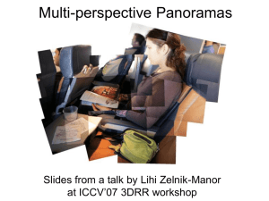 Multi-perspective Panoramas Slides from a talk by Lihi Zelnik-Manor