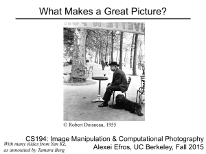 What Makes a Great Picture? CS194: Image Manipulation &amp; Computational Photography