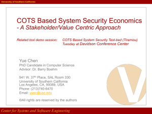 COTS Based System Security Economics