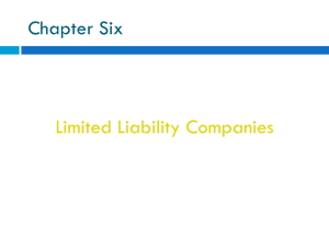 Chapter Six Limited Liability Companies