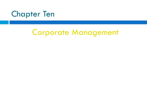 Chapter Ten Corporate Management