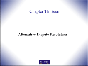 Chapter Thirteen Alternative Dispute Resolution