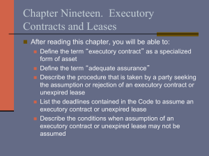 Chapter Nineteen.  Executory Contracts and Leases