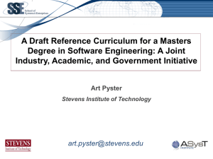 A Draft Reference Curriculum for a Masters Degree in Software Engineering: A Joint Industry, Academic, and Government Initiative