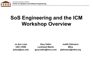 SoS Engineering and the ICM Workshop Overview