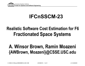 IFCnSSCM-23 Fractionated Space Systems A. Winsor Brown, Ramin Moazeni