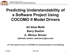 Predicting Understandability of a Software Project Using COCOMO II Model Drivers