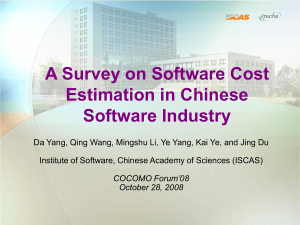 A Survey on Software Cost Estimation in Chinese Software Industry