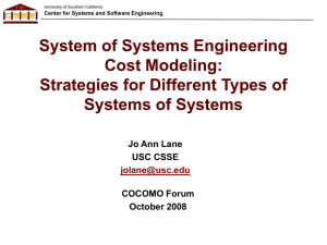 System of Systems Engineering Cost Modeling: Strategies for Different Types of