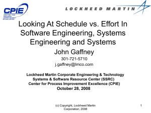 Looking At Schedule vs. Effort In Software Engineering, Systems Engineering and Systems