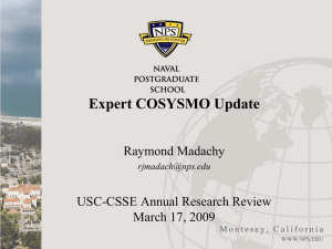 Expert COSYSMO Update Raymond Madachy USC-CSSE Annual Research Review March 17, 2009