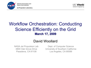 Workflow Orchestration: Conducting Science Efficiently on the Grid David Woollard March 17, 2009