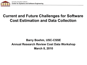 Current and Future Challenges for Software Cost Estimation and Data Collection