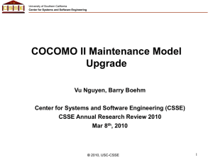 COCOMO II Maintenance Model Upgrade