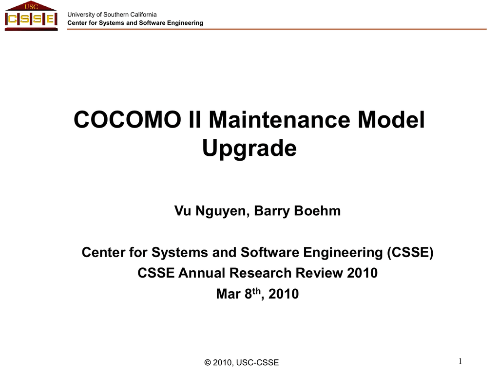 software engineering cocomo model