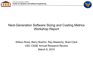 Next-Generation Software Sizing and Costing Metrics Workshop Report