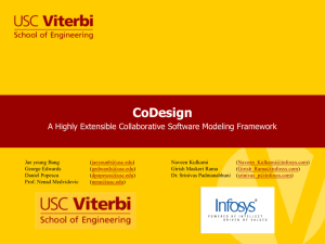 CoDesign A Highly Extensible Collaborative Software Modeling Framework SoftArch, USC October 20th